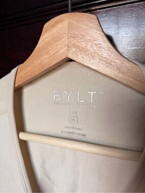BYLT Basics Men’s Beige Crew Neck Long Sleeve Shirt